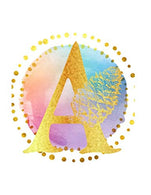 A: Initial A Monogram; Matte. Soft Cover. Lined (Journal. Composition Book. Notebook) for Women & Girls Gifts; (8.5 x 11 Large); Gold Watercolor