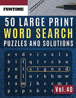 50 Large Print Word Search Puzzles and Solutions: FunTime Activity brain teasers Book | Wordsearch Easy Quiz Game for Adults (Find a Word and Circle
